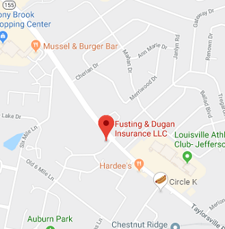map showing location of Fusting and Dugan Insurance LLC